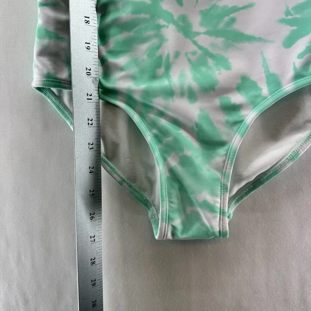 Justice Swimsuit Youth Size 16 Tie Dye One Piece Bathing Suit Beach Green